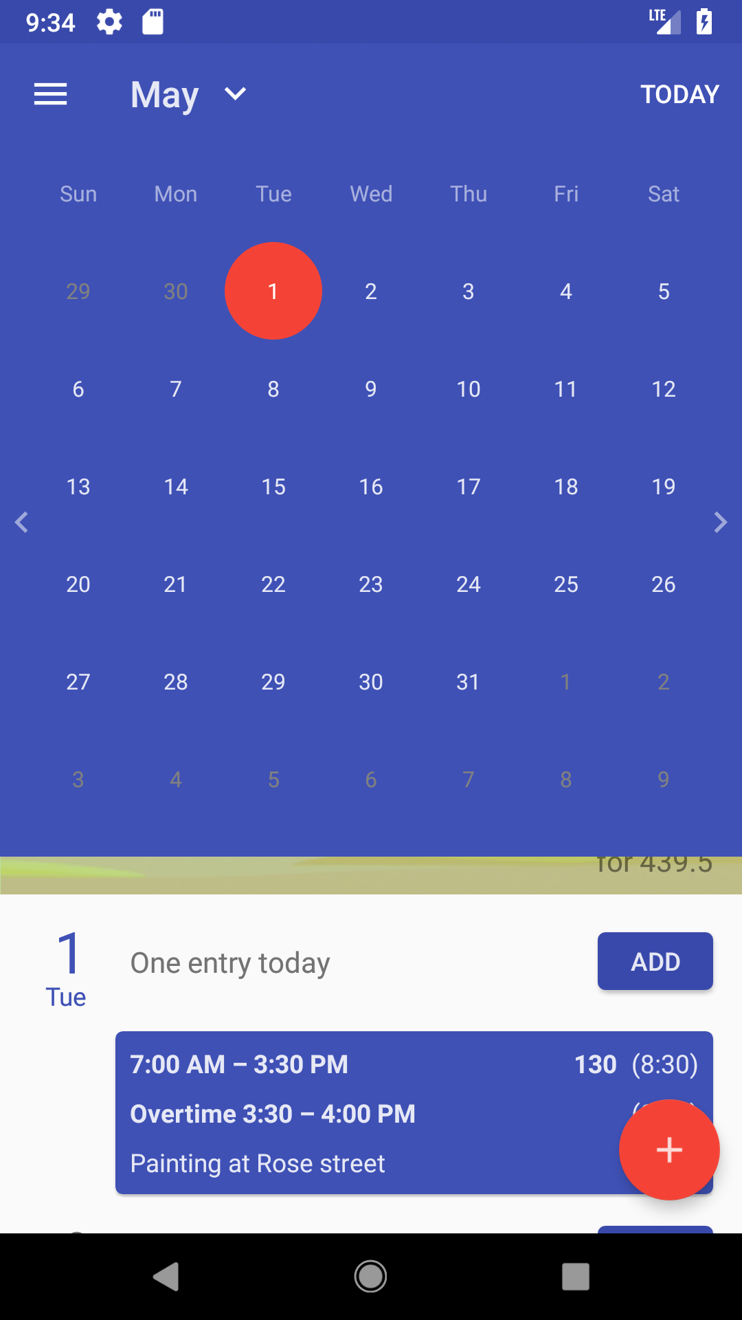 Timesheet salary, time, activity duration tracker mobile app